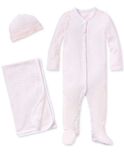 Polo Ralph Lauren Baby Girls Coming Up Roses Ensemble, цвет: Розовый
