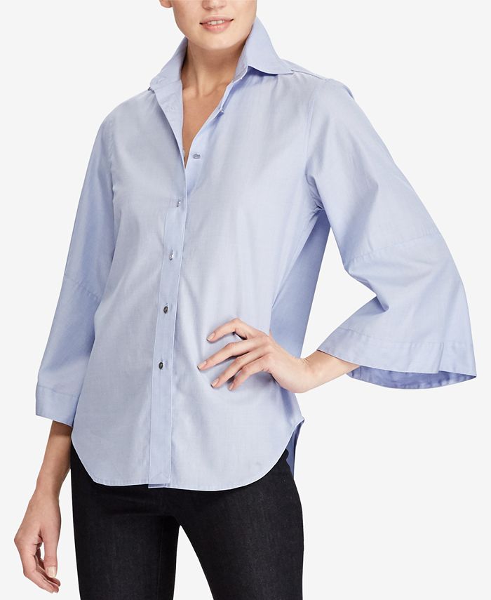 Lauren Ralph Lauren Relaxed-Fit Cotton Shirt - Macy's