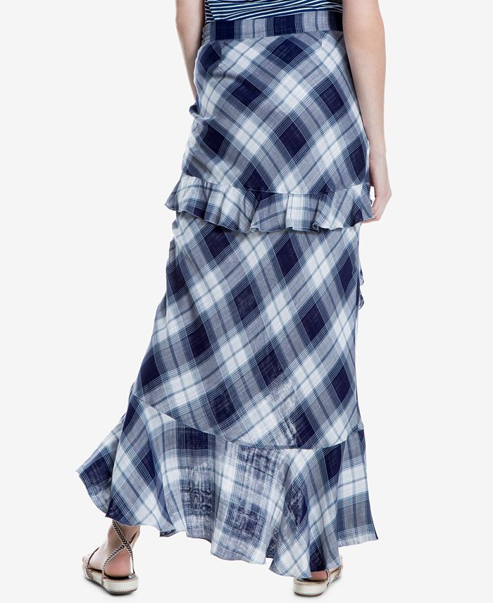 max studio tiered maxi skirt