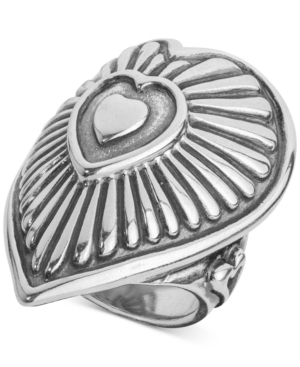 image of American West Decorative Heart Ring in Sterling Silver