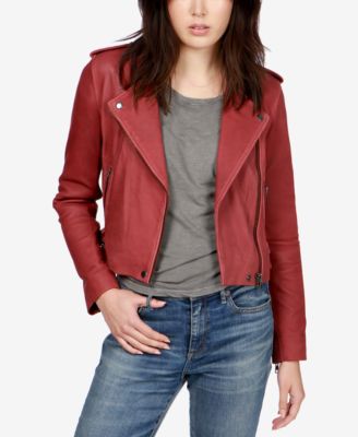 Lucky Brand Leather Moto Jacket & Reviews - Jackets & Blazers - Women ...