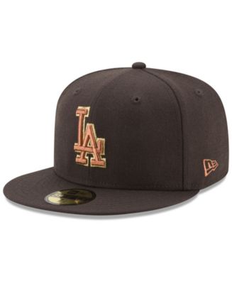 New Era Los Angeles Dodgers Brown on Metallic 59FIFTY Fitted Cap - Macy's