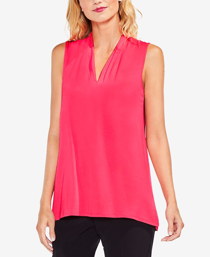 Vince Camuto Pleated-Neck Top & Reviews - Tops - Women - Macy's