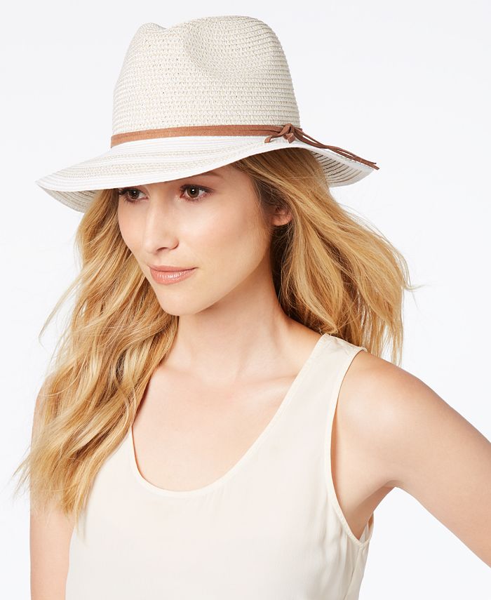 INC International Concepts I.N.C. Striped-Brim Panama Hat, Created for ...