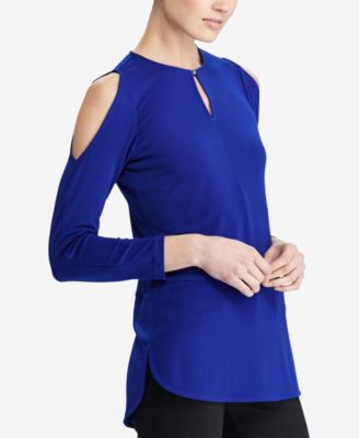 Lauren Ralph Lauren - Petite Cold-Shoulder Keyhole Top