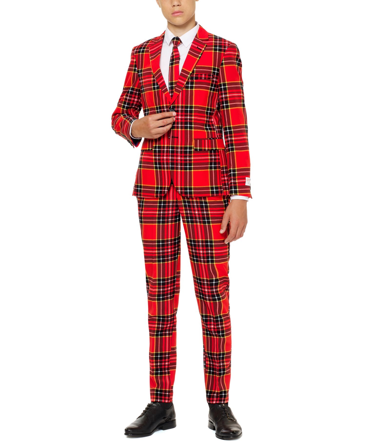 Big Boys The Lumberjack Christmas Suit Including Blazer, Pants and Clip-On-Tie