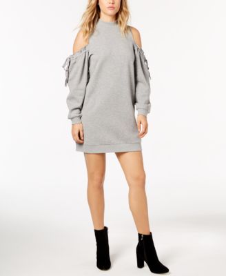 kensie Cold-Shoulder Sweatshirt Dress 