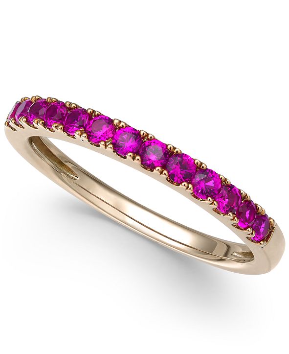 Macy&#39;s Certified Ruby Band (1/2 ct. t.w.) in 14k Rose Gold & Reviews - Rings - Jewelry & Watches ...