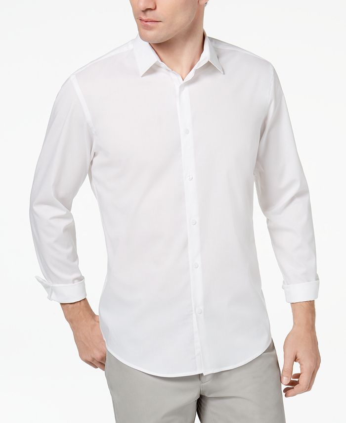 Alfani Men’s STRETCH Modern Solid Shirt, Created for Macy's - Macy's