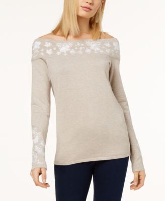 macy's off the shoulder sweater