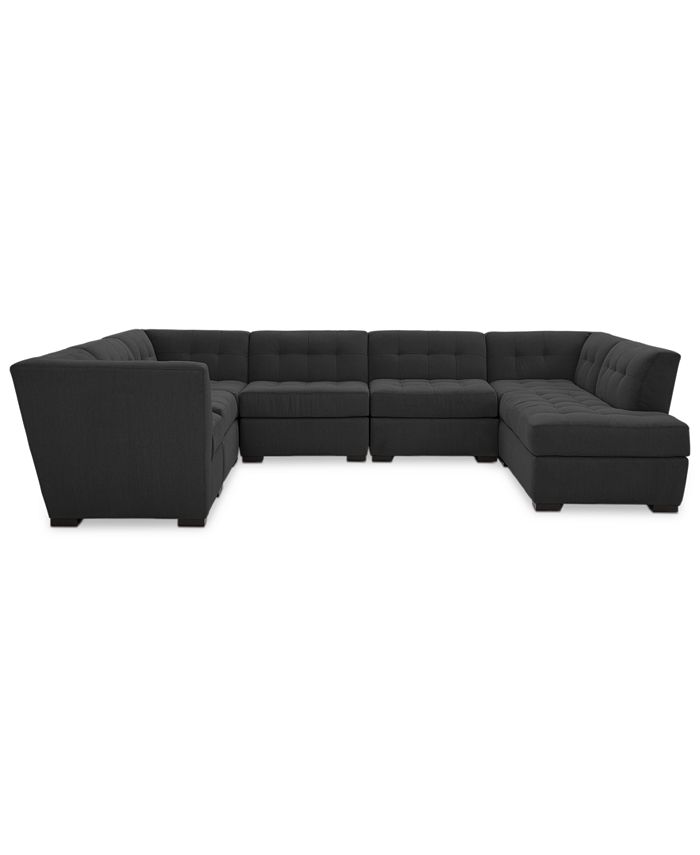 Furniture Roxanne II Performance Fabric 7Pc. Modular Sofa with Bumper