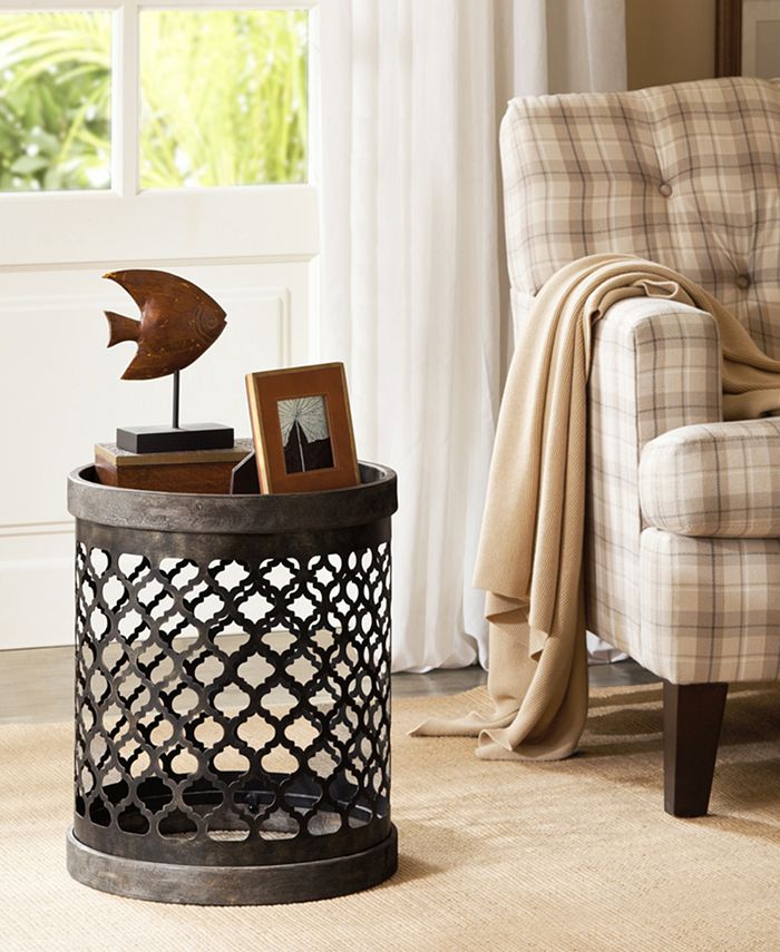 Furniture Cooper Metal Drum Accent Table Macy's