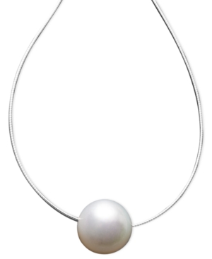 image of Pearl Necklace, 14k White Gold Cultured South Sea Pearl Pendant (13mm)