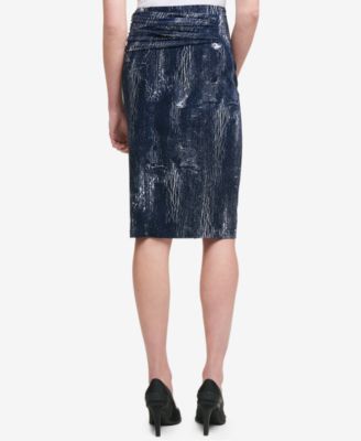 DKNY Women's Wrap Midi Skirt - Faux Suede Pull-On Sportswear Skirt