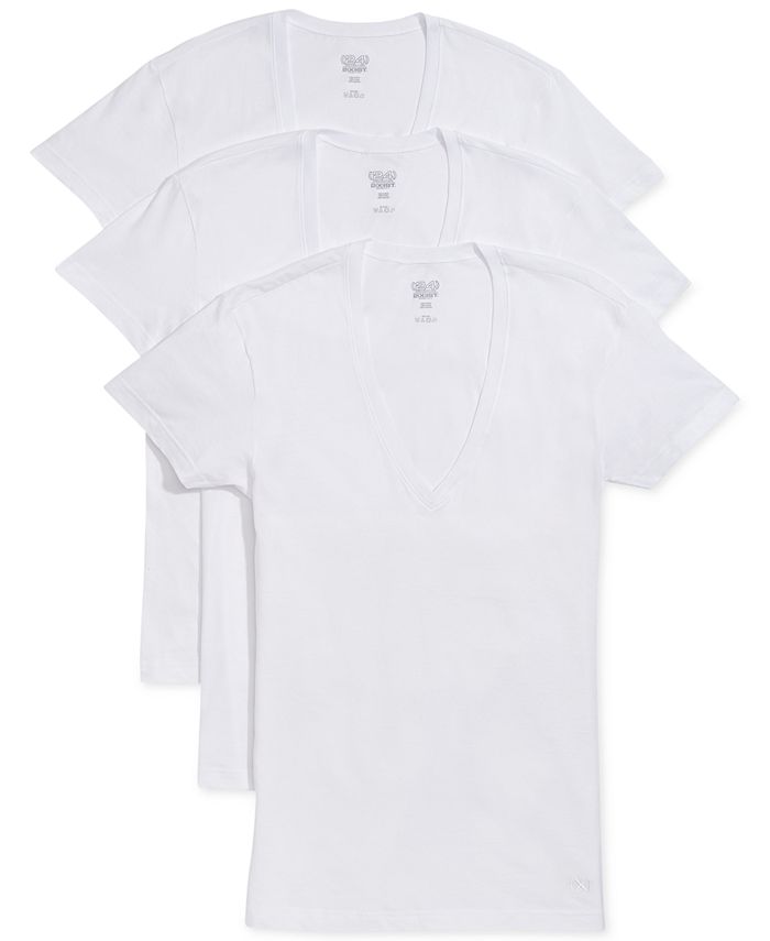2(x)ist Men's Slim-Fit Deep V-Neck 3 Pack Undershirt - Macy's