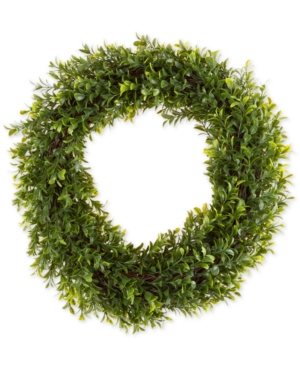 Trademark Global Faux Hedyotis 15" Round Wreath In Green