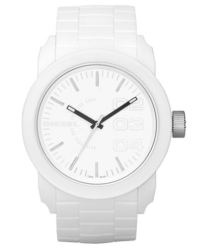 Diesel Unisex White Silicone Strap Watch 44mm DZ1436