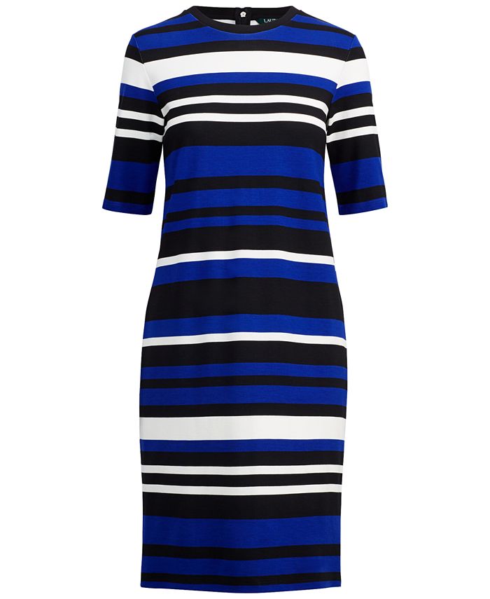 Lauren Ralph Lauren Striped Ponté-Knit Dress - Macy's