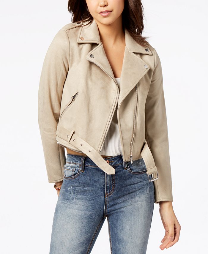 American Rag Juniors' Faux-Suede Moto Jacket, Created for Macy's - Macy's