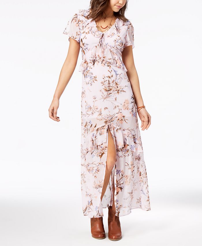American Rag Juniors Printed Ruffle Maxi Dress Created for