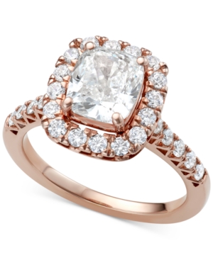 image of Diamond Cushion Halo Engagement Ring (2 ct. t.w.) in 18k Rose Gold