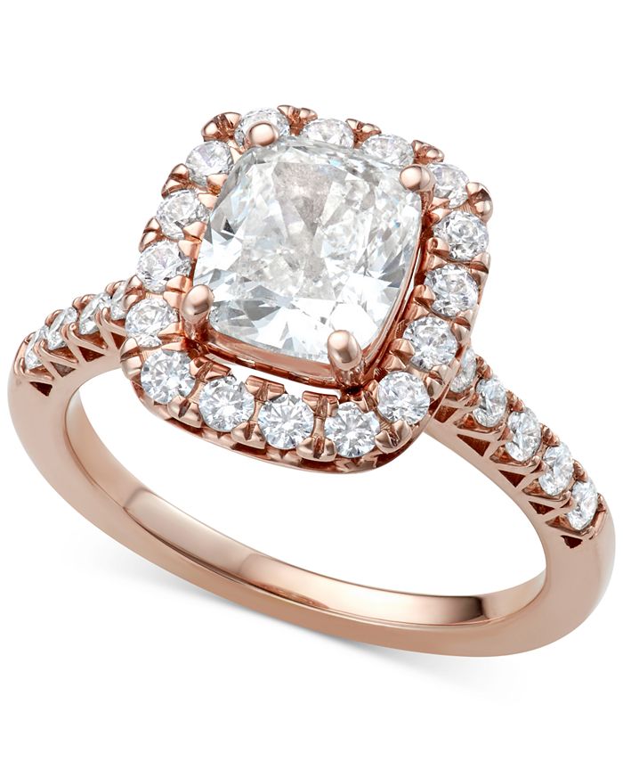 Macy s Diamond Cushion Halo Engagement Ring 2 ct. t.w. in 18k