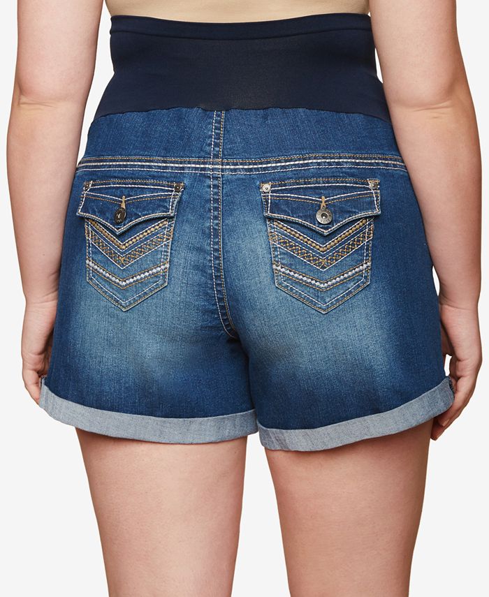 Motherhood Maternity Plus Size Cuffed Denim Shorts Macys 