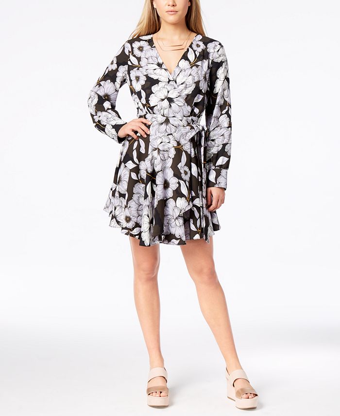Bar III Printed Wrap Dress, Created for Macy's Macy's