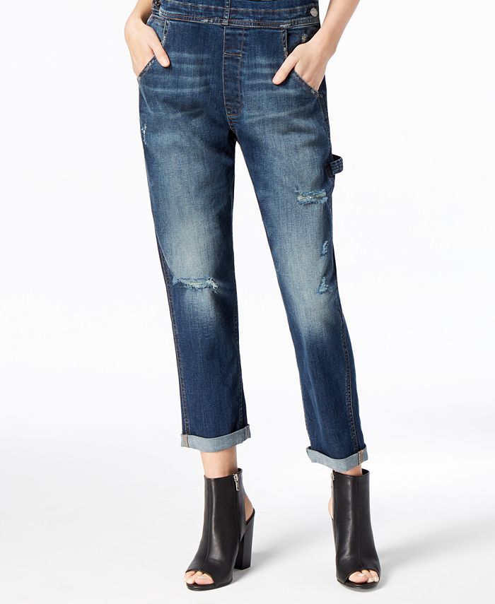 M1858 Carson Ripped Denim Overall with Double Roll Cuff Created
