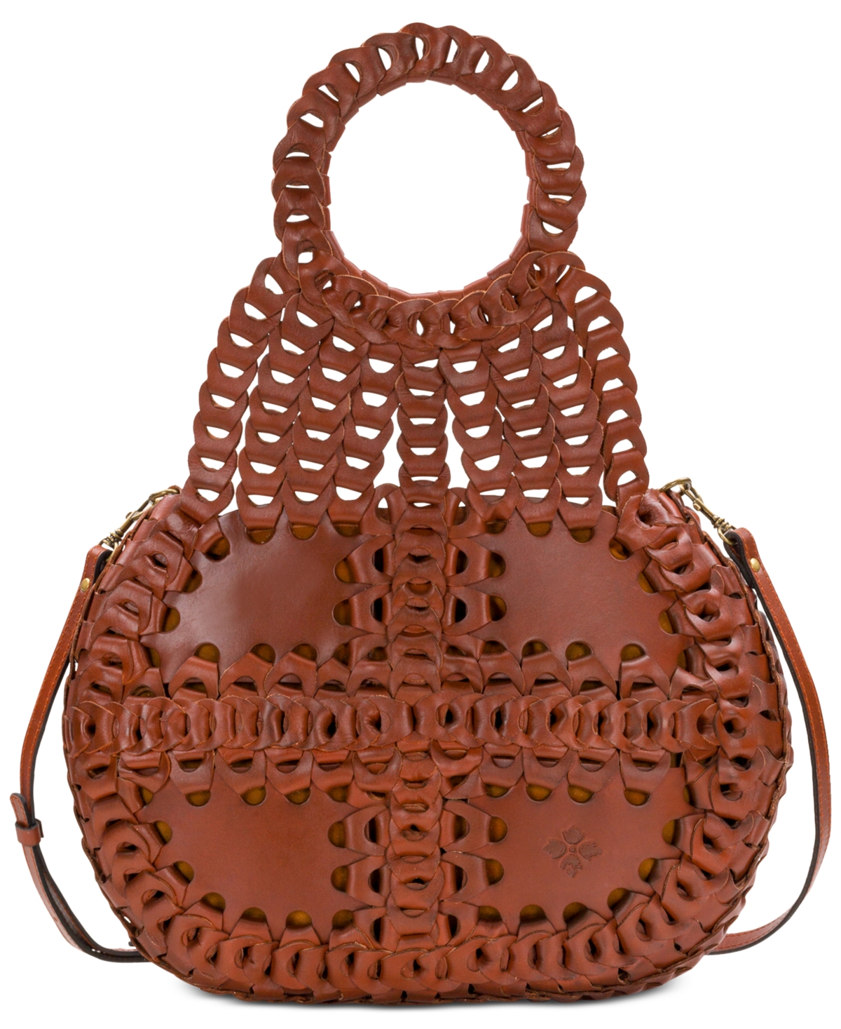 Patricia Nash Pisticci Chainlink Leather Shoulder Bag In Florence,gold