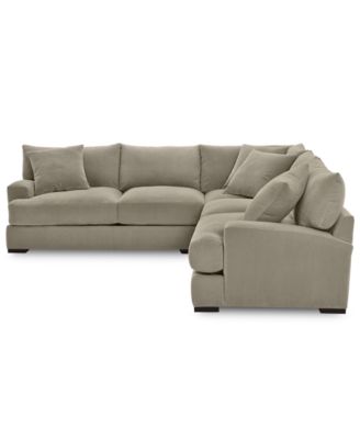 CLOSEOUT! Rhyder 3-Pc. 'L' Shaped Fabric Sectional Sofa, Created for Macy's