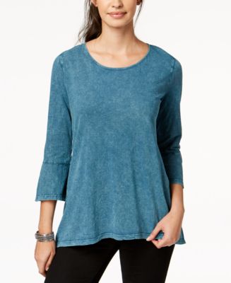 Style & Co Petite Cotton Bell-Sleeve Top, Created for Macy's - Macy's