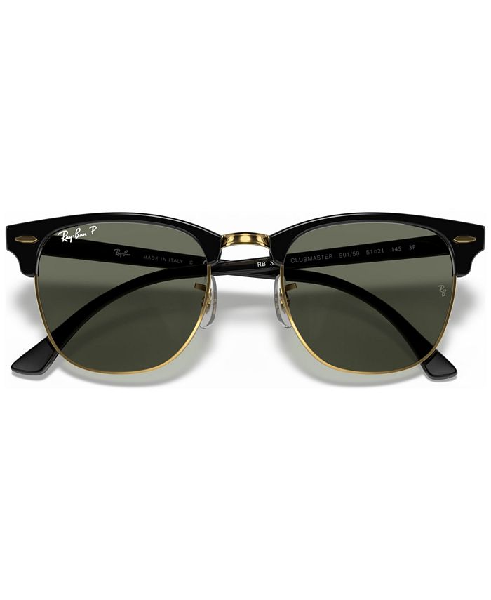 Ray-Ban Polarized Sunglasses, RB3016 CLUBMASTER & Reviews - Sunglasses ...