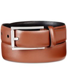 Men's Roller-Buckle Leather Belt