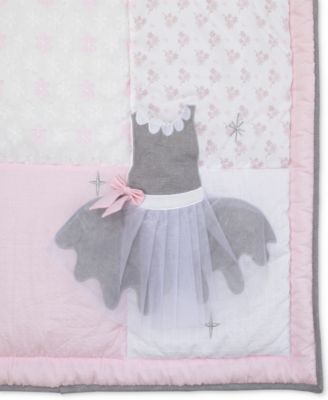 nojo ballerina bows 4 piece crib bedding set