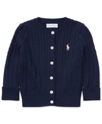 Polo Ralph Lauren Baby Girls Cable-Knit Cotton Cardigan - Hunter Navy 55$