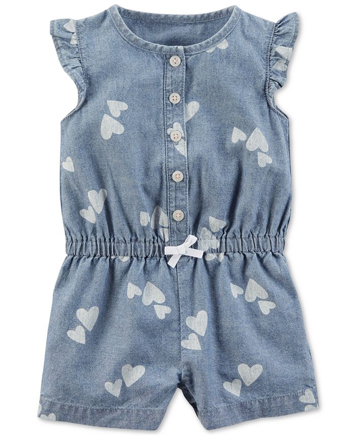 Carter's Cotton Chambray Romper, Baby Girls Macy's