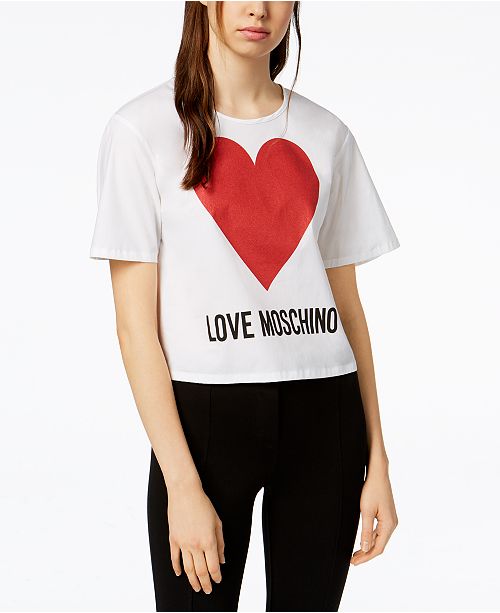 Love Moschino Shimmer Heart Logo T Shirt Reviews Tops Women