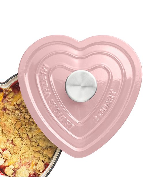 Martha Stewart Collection Enameled Cast Iron 2Qt. HeartShaped