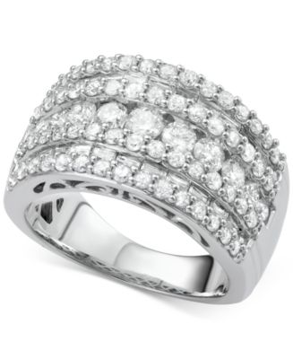 Five-row Diamond Band (3 Ct. T.w.) In 14k White, Yellow Or Rose Gold 