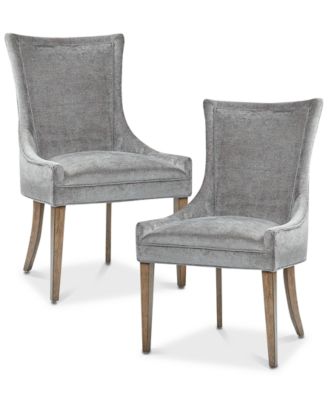 Ultra Traditional Fabric Upholstered Swoop Back Dining Side Chair, Set of 2