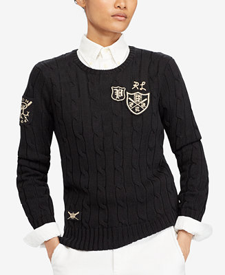 Polo Ralph Lauren Patchwork Cable-Knit Sweater & Reviews 