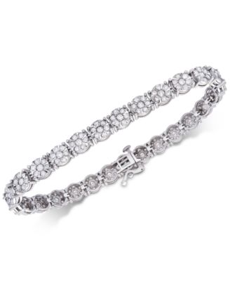 diamond flower tennis bracelet