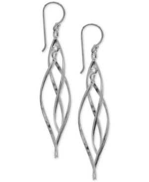 image of Giani Bernini Pointed Twist Drop Earrings in Sterling Silver, Created for Macy-s