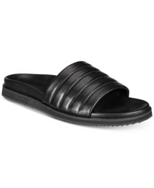 image of Kenneth Cole Men-s Story Quilted Leather Slide Sandals Men-s Shoes
