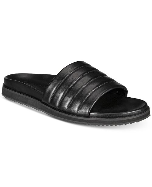 Kenneth Cole Men's Story Quilted Leather Slide Sandals & Reviews - All ...