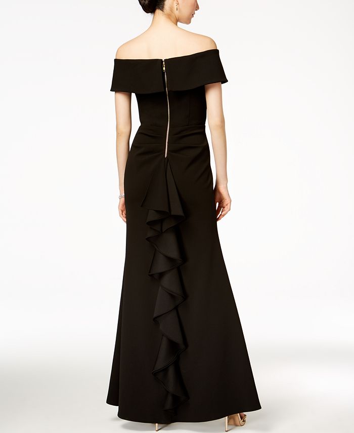 betsy and adam ruffle back gown
