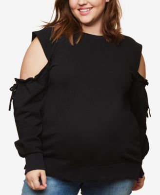 plus size cold shoulder sweatshirts