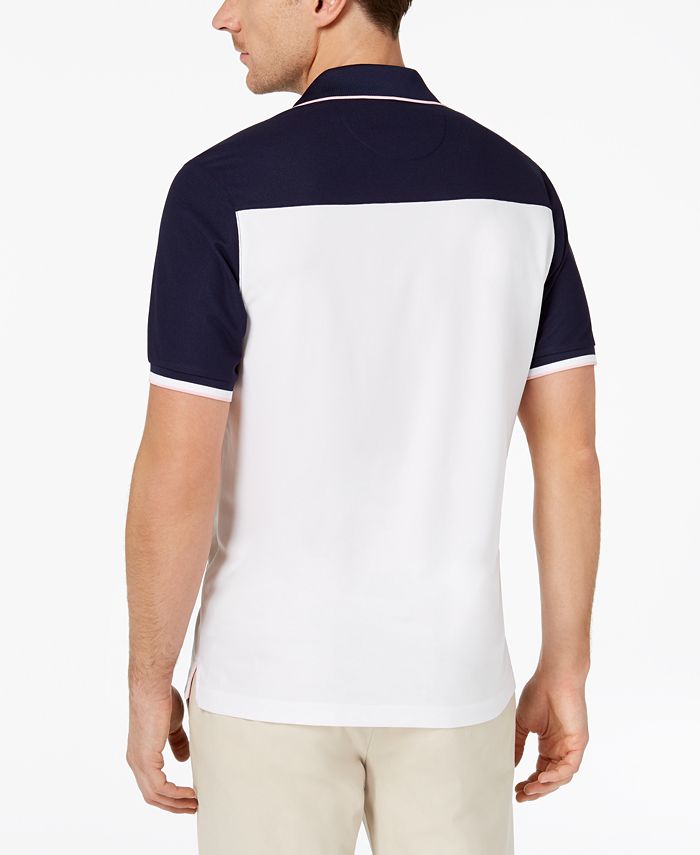 Club Room Men's Colorblocked Performance Polo, Created for Macy's - Macy's