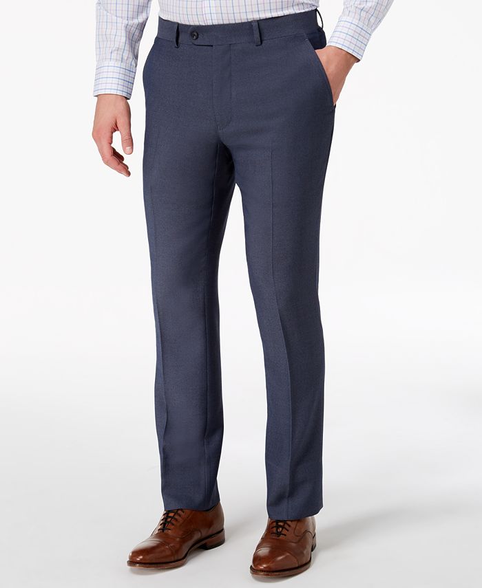 Perry Ellis Men's Slim-Fit Stretch New Blue Textured Suit - Macy's